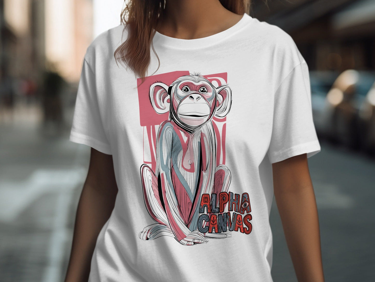 RMA APPAREL Artistic Monkey Print Mens Womens Unisex T-Shirt - DFTW - White T-Shirt - RMA APPAREL - Roclla Media Apparel Store