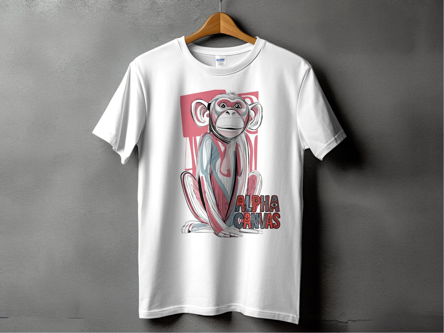 RMA APPAREL Artistic Monkey Print Mens Womens Unisex T-Shirt - DFTW - White T-Shirt - RMA APPAREL - Roclla Media Apparel Store