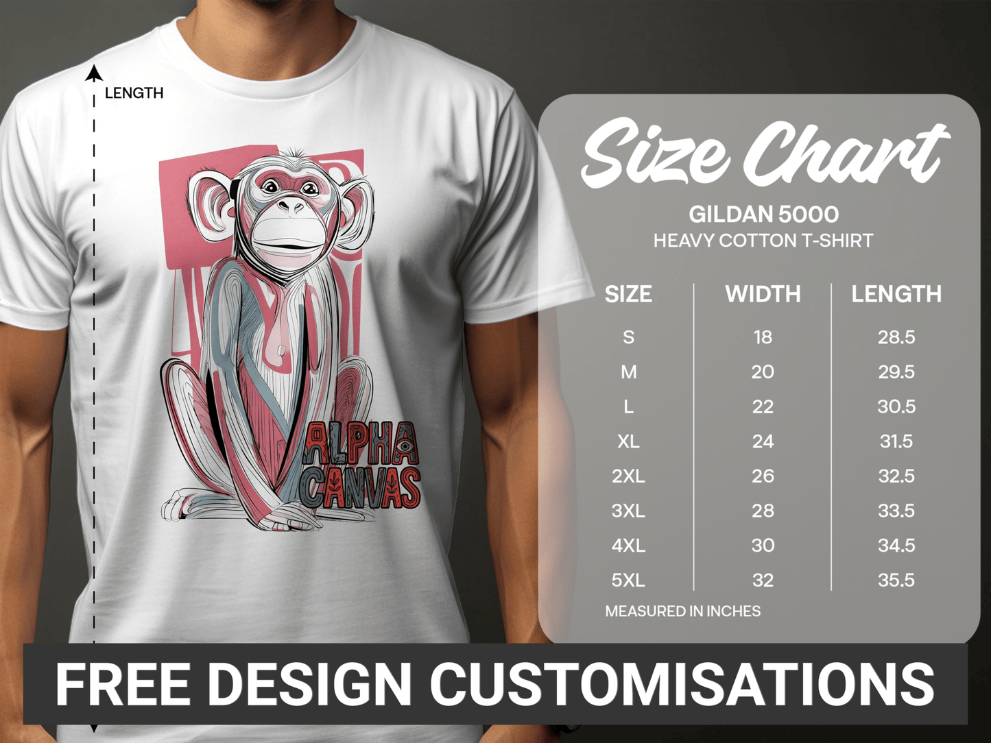 RMA APPAREL Artistic Monkey Print Mens Womens Unisex T-Shirt - DFTW - White T-Shirt - RMA APPAREL - Roclla Media Apparel Store