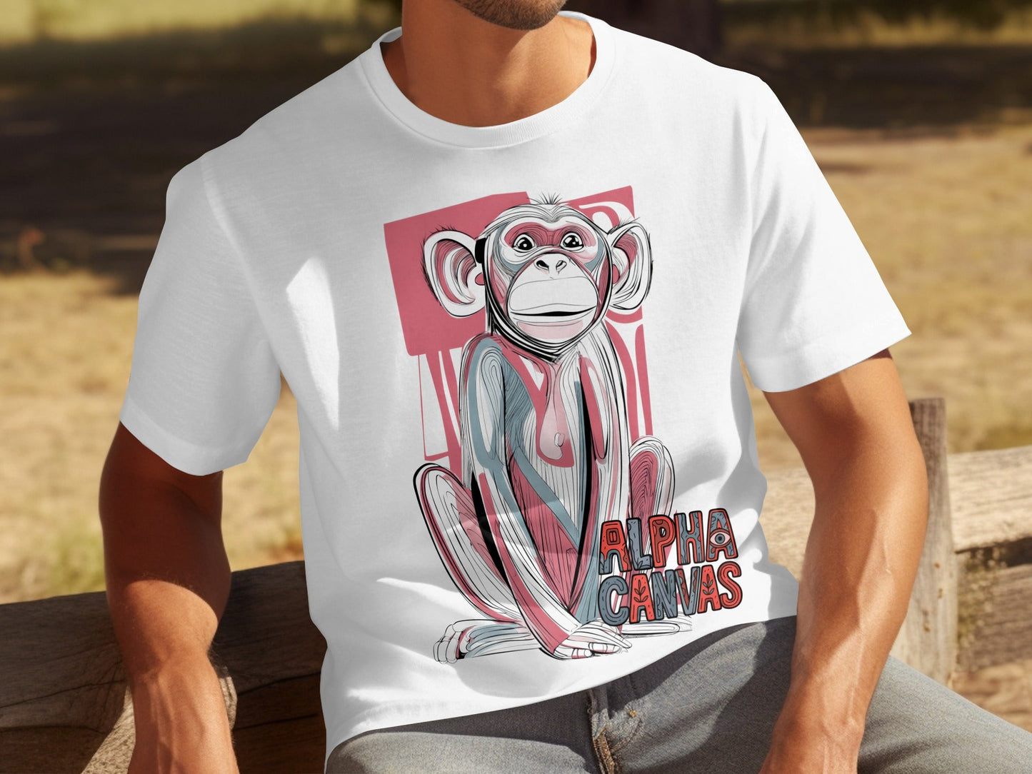 RMA APPAREL Artistic Monkey Print Mens Womens Unisex T-Shirt - DFTW - White T-Shirt - RMA APPAREL - Roclla Media Apparel Store