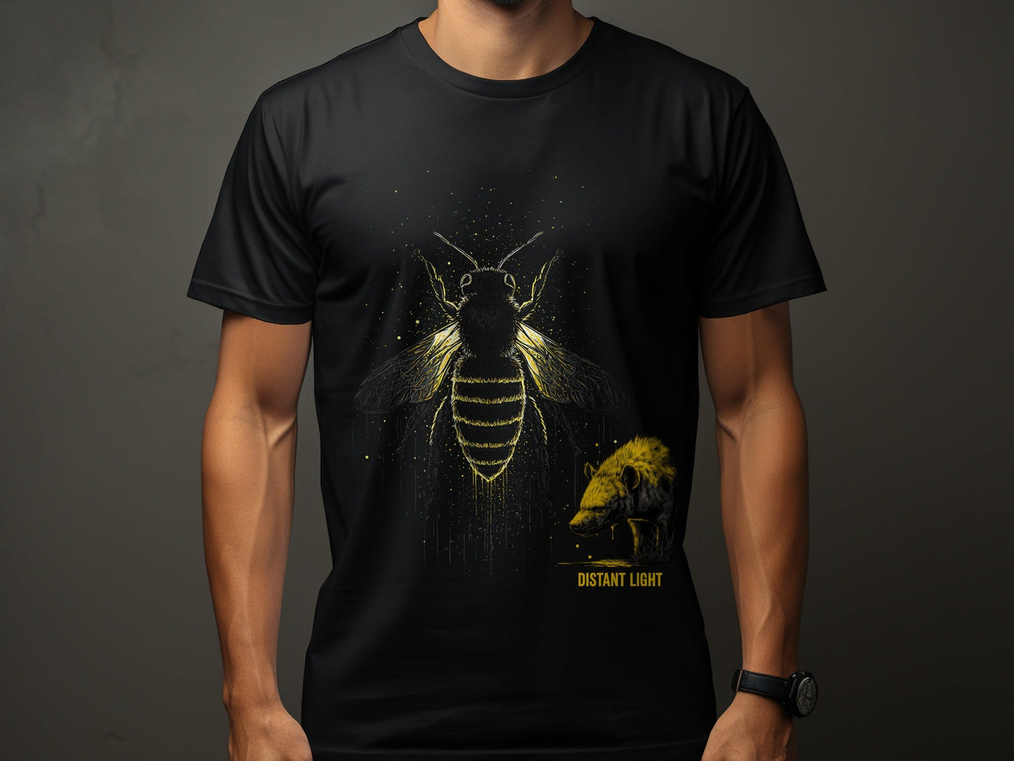 RMA APPAREL Bee illustration Wildlife Graphic Unisex T-Shirt - Distant Light White T-Shirts - RMA APPAREL - Roclla Media Apparel Store