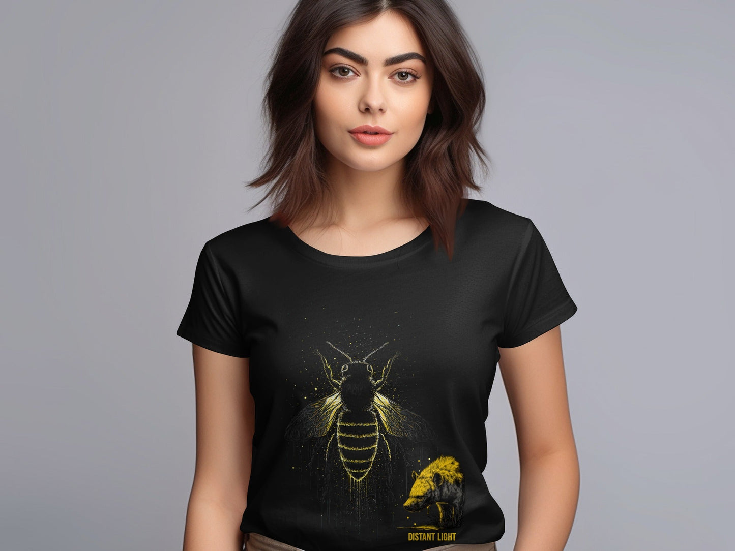 RMA APPAREL Bee illustration Wildlife Graphic Unisex T-Shirt - Distant Light White T-Shirts - RMA APPAREL - Roclla Media Apparel Store