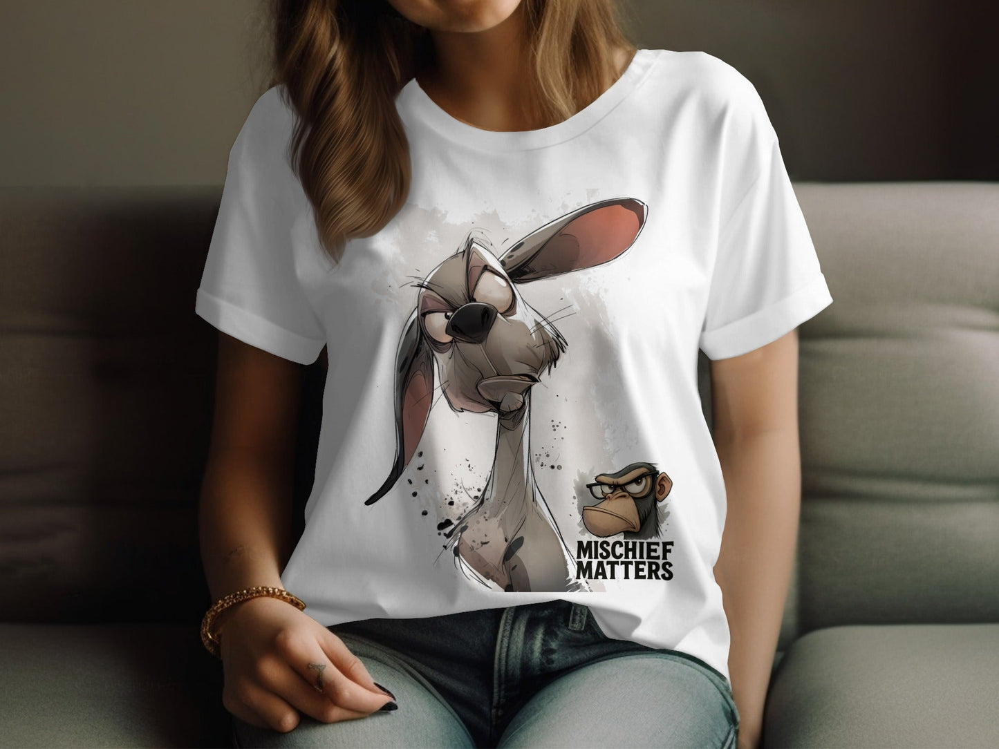 RMA APPAREL Cartoon Dog T-Shirt S - 5XL, Unique Dog Tee, Funny Dog Shirt - Mischief Matters White T-shirt - RMA APPAREL - Roclla Media Apparel Store