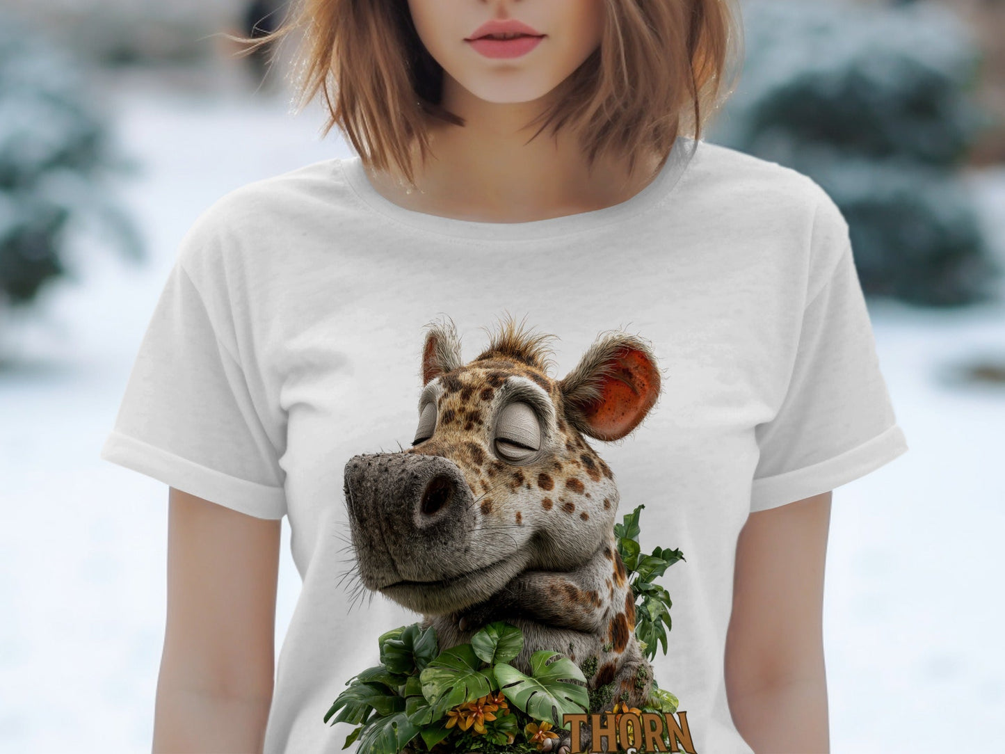 RMA APPAREL Cartoon Hyena Wildlife Unisex Sizes S to 5XL T-Shirt - Thorn & Claw White T-Shirts - RMA APPAREL - Roclla Media Apparel Store