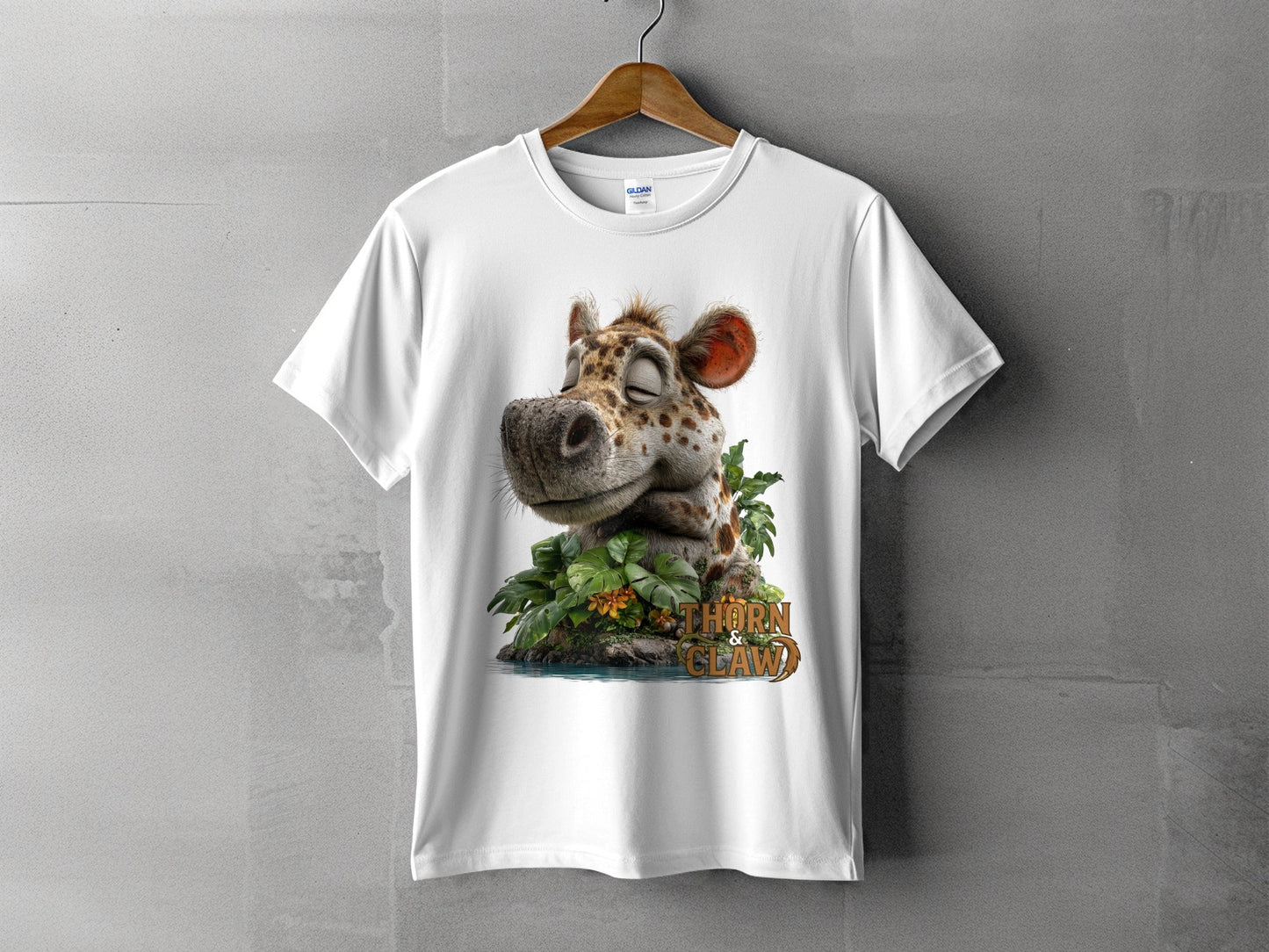 RMA APPAREL Cartoon Hyena Wildlife Unisex Sizes S to 5XL T-Shirt - Thorn & Claw White T-Shirts - RMA APPAREL - Roclla Media Apparel Store