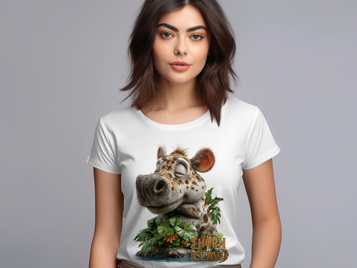 RMA APPAREL Cartoon Hyena Wildlife Unisex Sizes S to 5XL T-Shirt - Thorn & Claw White T-Shirts - RMA APPAREL - Roclla Media Apparel Store
