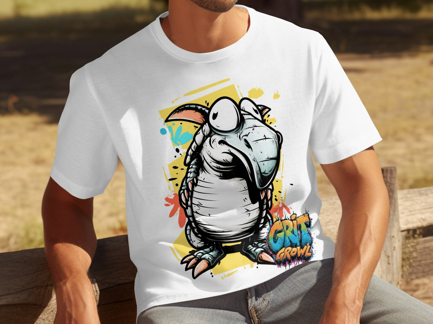 RMA APPAREL Cartoon Wildlife Animal Unisex T-Shirt Sizes - Grit & Growl White T-Shirts - RMA APPAREL - Roclla Media Apparel Store