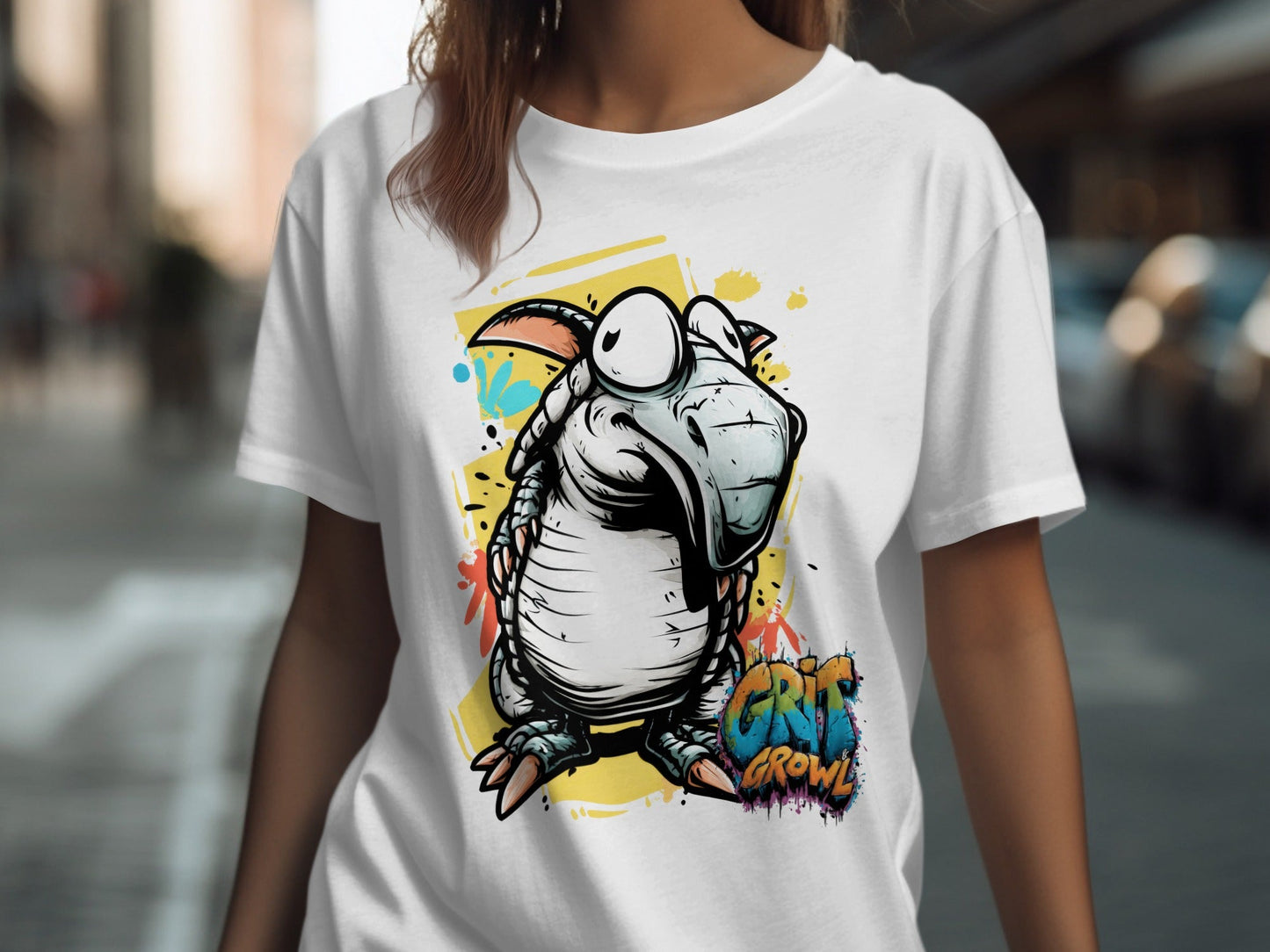 RMA APPAREL Cartoon Wildlife Animal Unisex T-Shirt Sizes - Grit & Growl White T-Shirts - RMA APPAREL - Roclla Media Apparel Store
