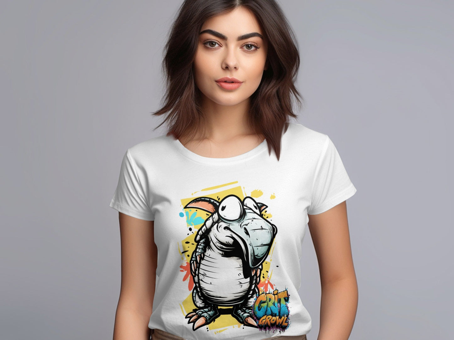 RMA APPAREL Cartoon Wildlife Animal Unisex T-Shirt Sizes - Grit & Growl White T-Shirts - RMA APPAREL - Roclla Media Apparel Store