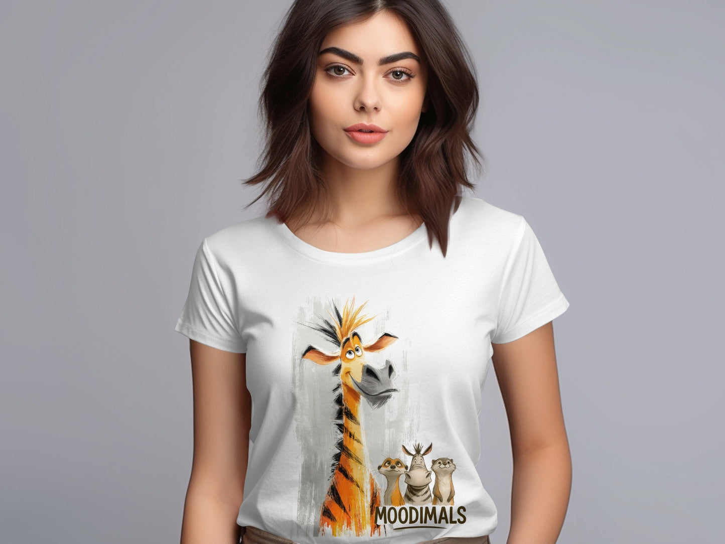 RMA APPAREL Cartoon Wildlife T-Shirt, Giraffe, Zebra, Unisex S - 5XL - Moodimals Unisex T-Shirt - RMA APPAREL - Roclla Media Apparel Store