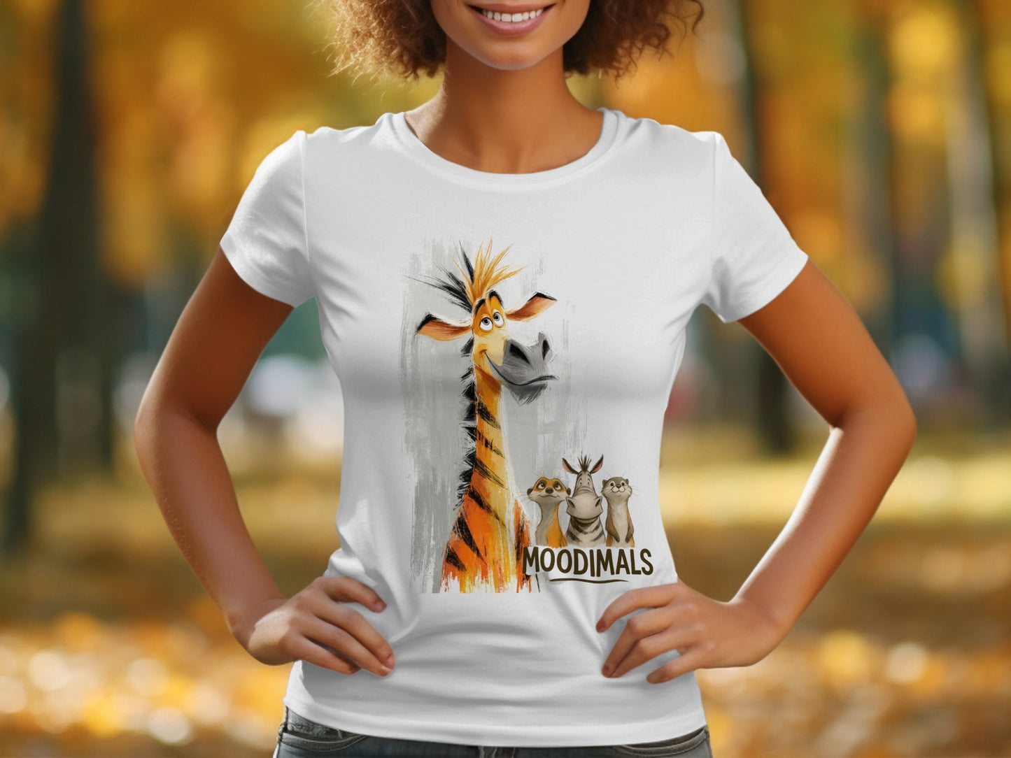 RMA APPAREL Cartoon Wildlife T-Shirt, Giraffe, Zebra, Unisex S - 5XL - Moodimals Unisex T-Shirt - RMA APPAREL - Roclla Media Apparel Store