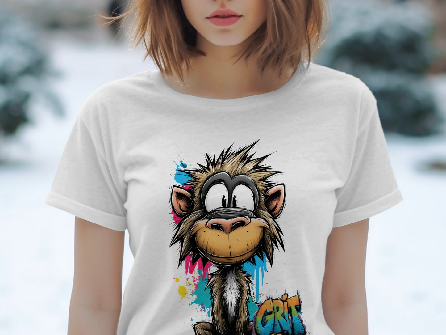 RMA APPAREL Colourful Monkey Unisex T-Shirt Sizes S to 5XL T-Shirt - Grit & Growl White T-Shirts - RMA APPAREL - Roclla Media Apparel Store