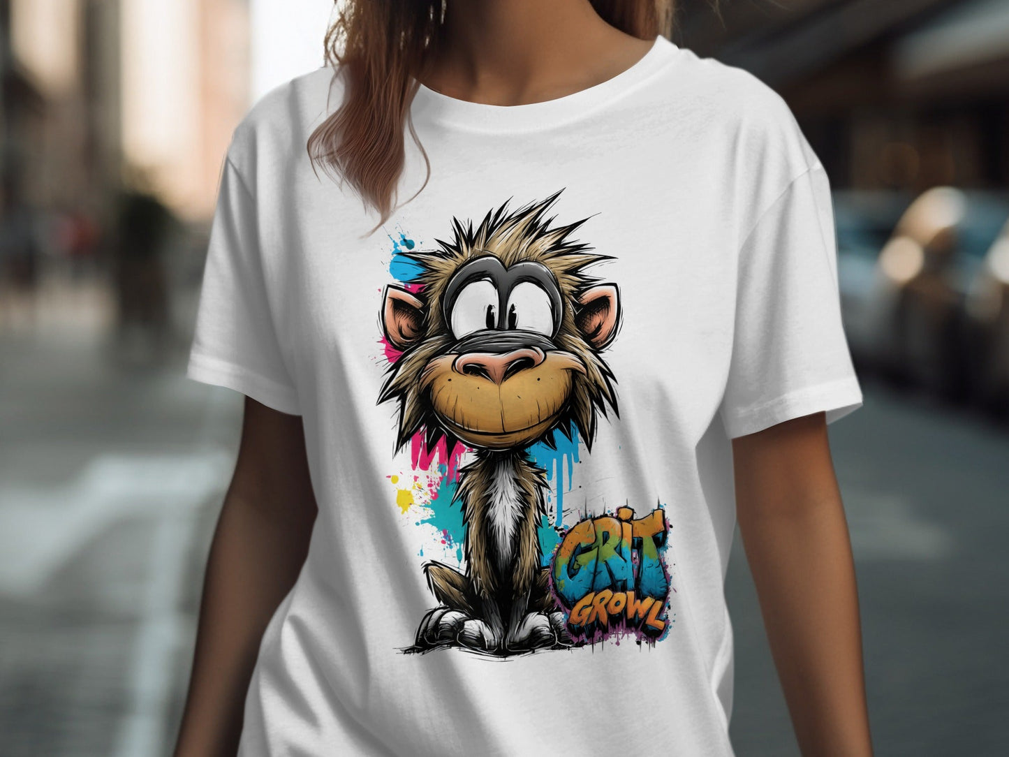 RMA APPAREL Colourful Monkey Unisex T-Shirt Sizes S to 5XL T-Shirt - Grit & Growl White T-Shirts - RMA APPAREL - Roclla Media Apparel Store