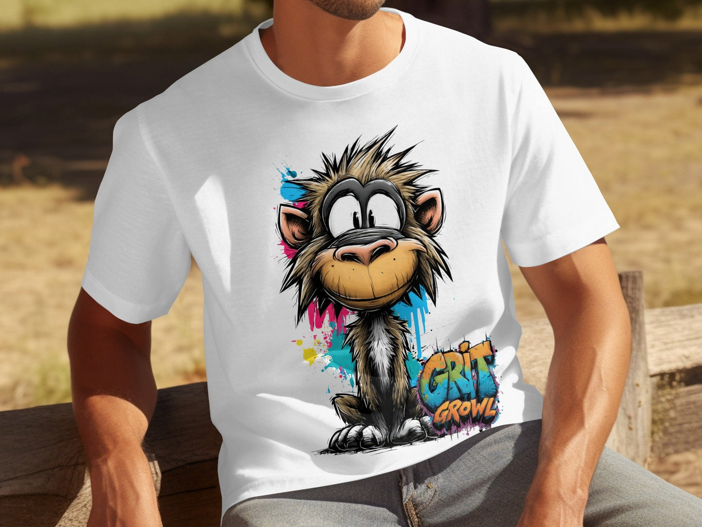 RMA APPAREL Colourful Monkey Unisex T-Shirt Sizes S to 5XL T-Shirt - Grit & Growl White T-Shirts - RMA APPAREL - Roclla Media Apparel Store