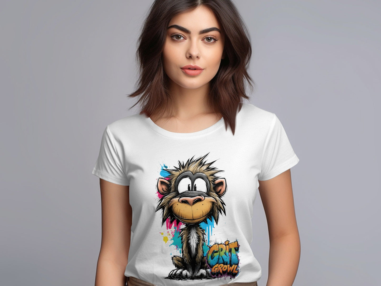RMA APPAREL Colourful Monkey Unisex T-Shirt Sizes S to 5XL T-Shirt - Grit & Growl White T-Shirts - RMA APPAREL - Roclla Media Apparel Store