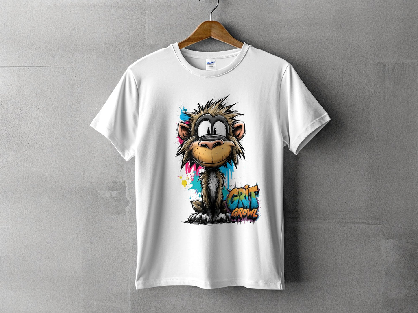 RMA APPAREL Colourful Monkey Unisex T-Shirt Sizes S to 5XL T-Shirt - Grit & Growl White T-Shirts - RMA APPAREL - Roclla Media Apparel Store