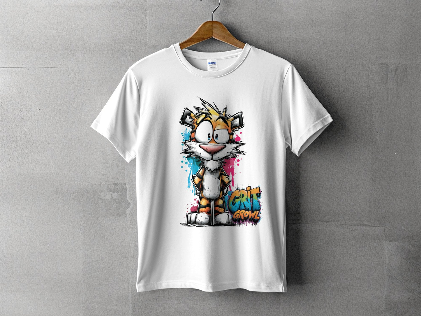 RMA APPAREL Colourful Tiger Unisex T-Shirt Sizes S to 5XL T-Shirt - Grit & Growl White T-Shirts - RMA APPAREL - Roclla Media Apparel Store