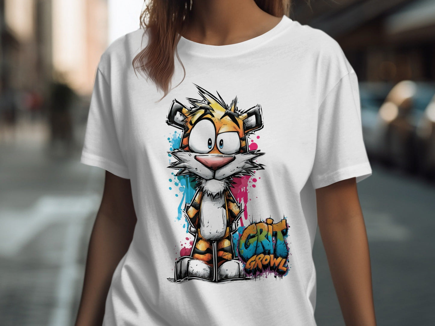 RMA APPAREL Colourful Tiger Unisex T-Shirt Sizes S to 5XL T-Shirt - Grit & Growl White T-Shirts - RMA APPAREL - Roclla Media Apparel Store