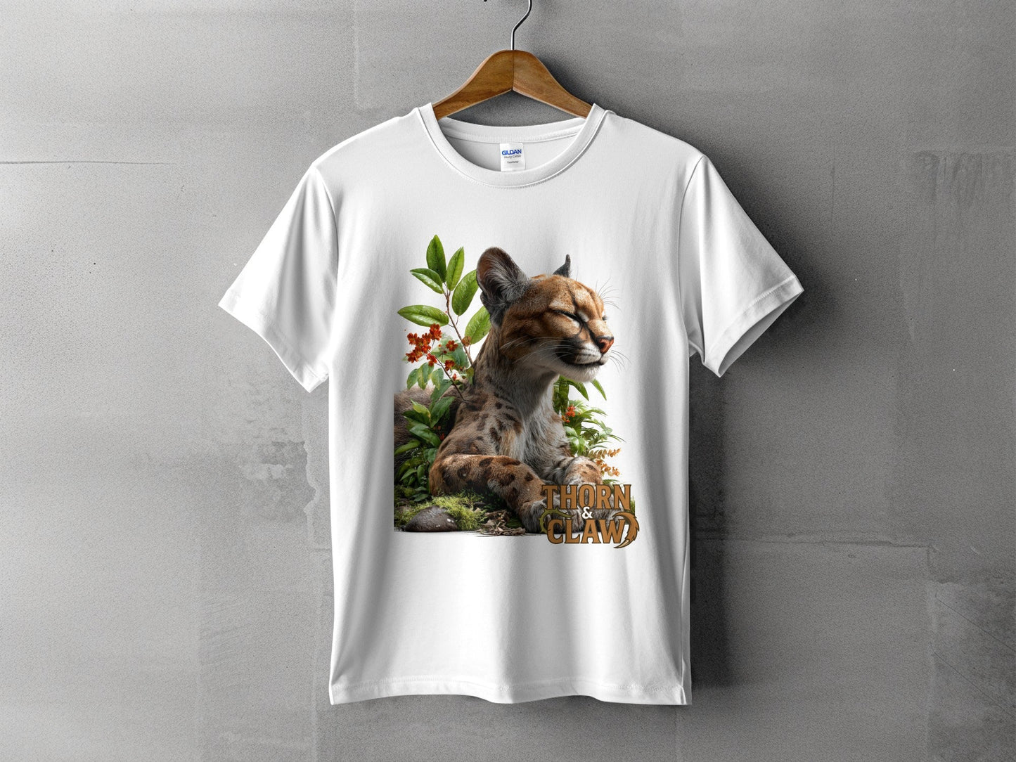 RMA APPAREL Cougar in Nature Unisex T-Shirt Sizes S to 5XL T-Shirt - Thorn & Claw White T-Shirts - RMA APPAREL - Roclla Media Apparel Store