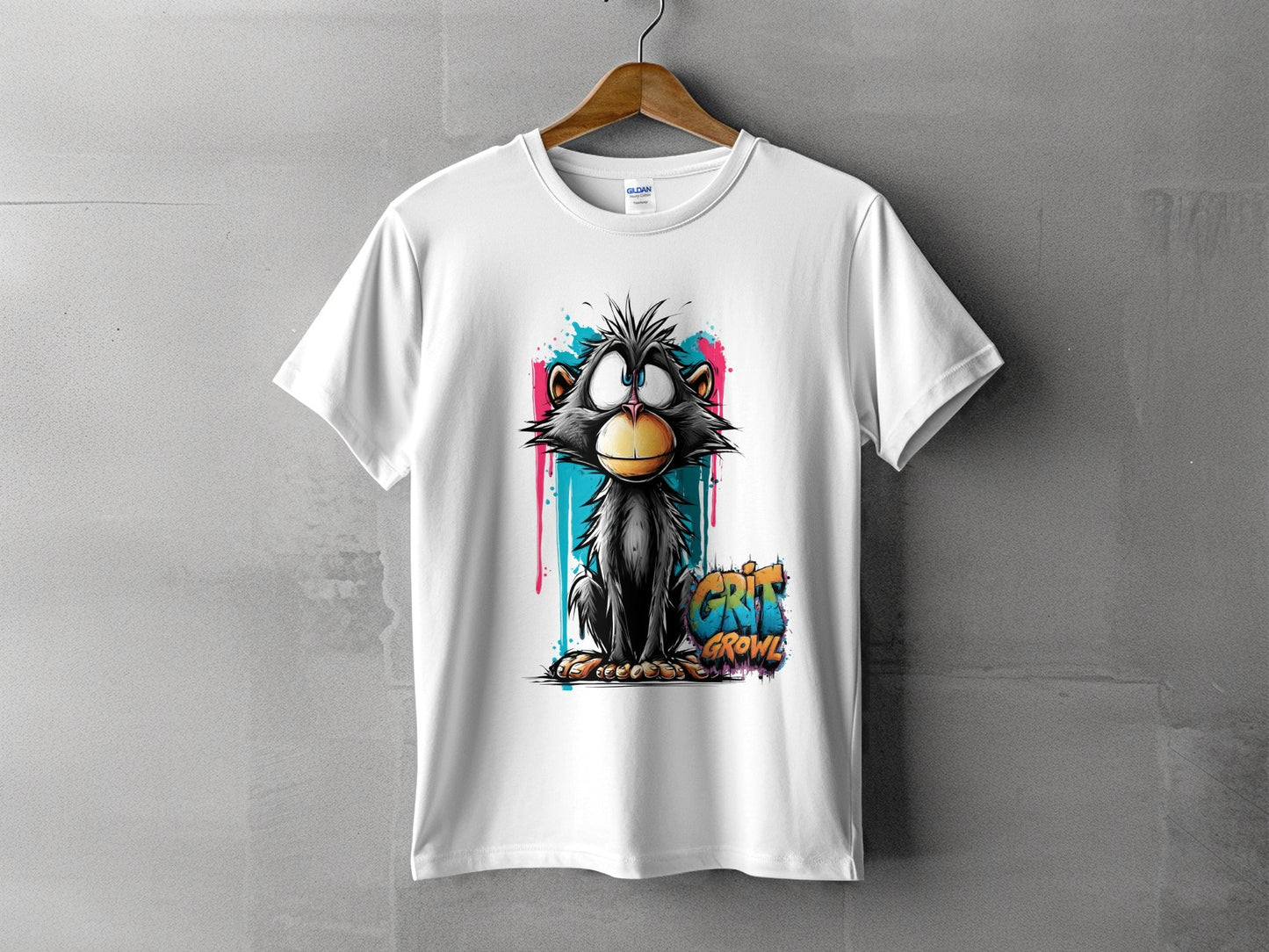 RMA APPAREL Cute Monkey With Colourful Graphic Unisex T-Shirt - Grit & Growl White T-Shirts - RMA APPAREL - Roclla Media Apparel Store