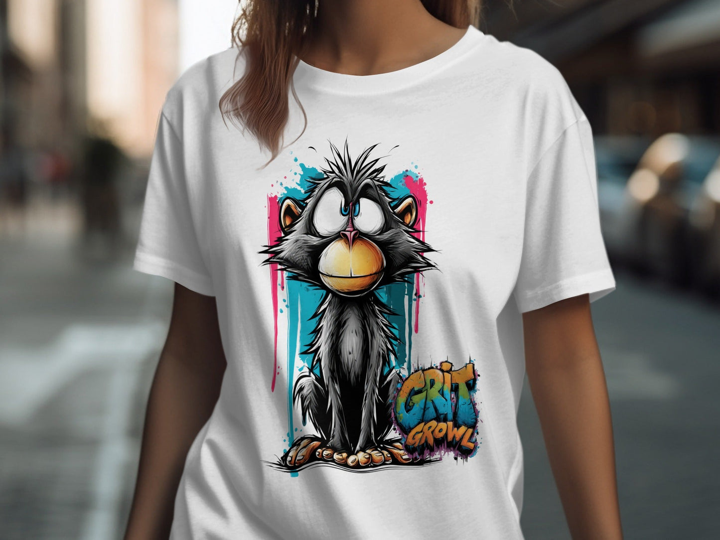 RMA APPAREL Cute Monkey With Colourful Graphic Unisex T-Shirt - Grit & Growl White T-Shirts - RMA APPAREL - Roclla Media Apparel Store