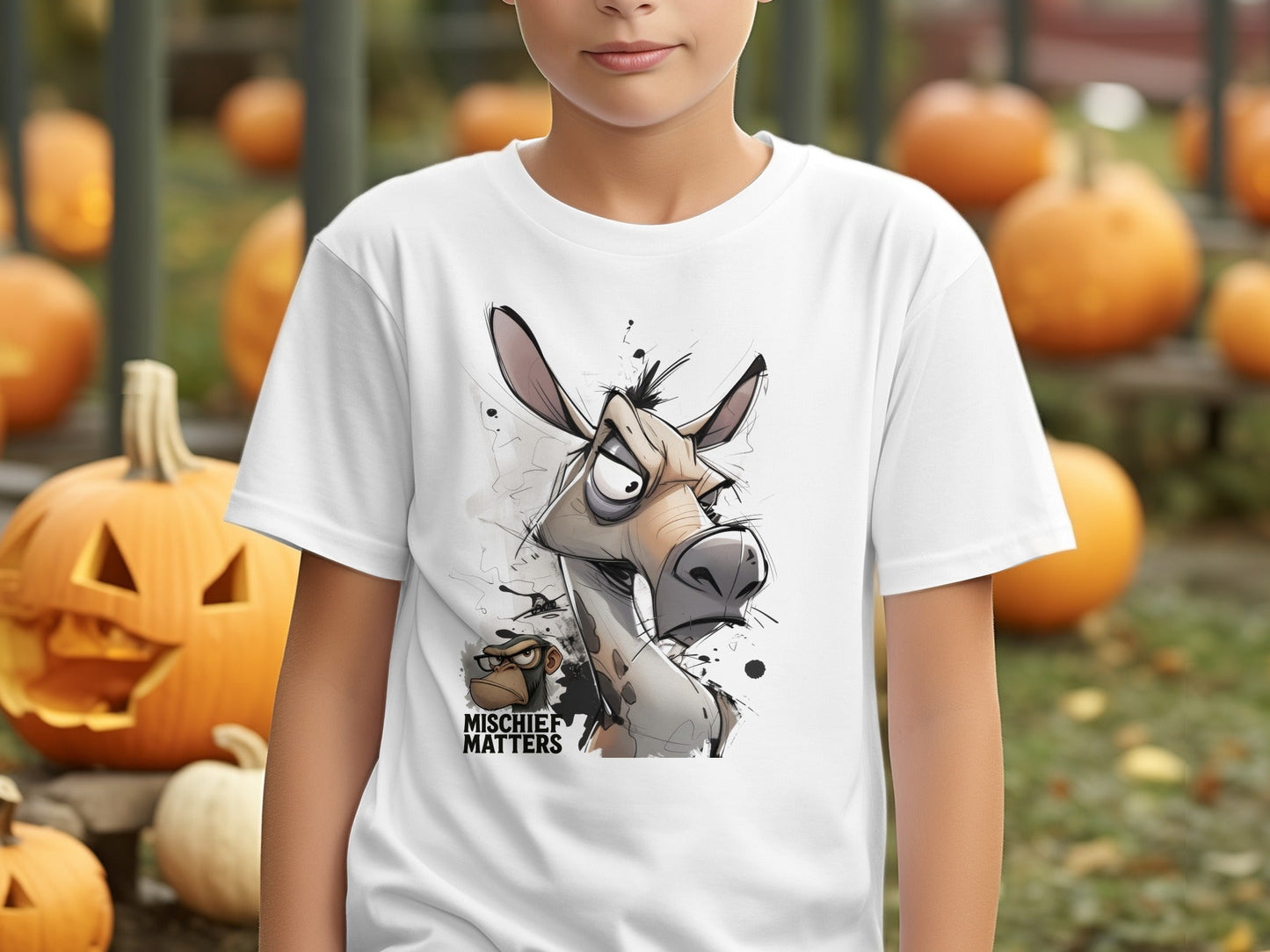 RMA APPAREL Donkey and Monkey T-Shirt, Funny Animal Tee, Sizes S - 5XL - Mischief Matters White T-shirt - RMA APPAREL - Roclla Media Apparel Store