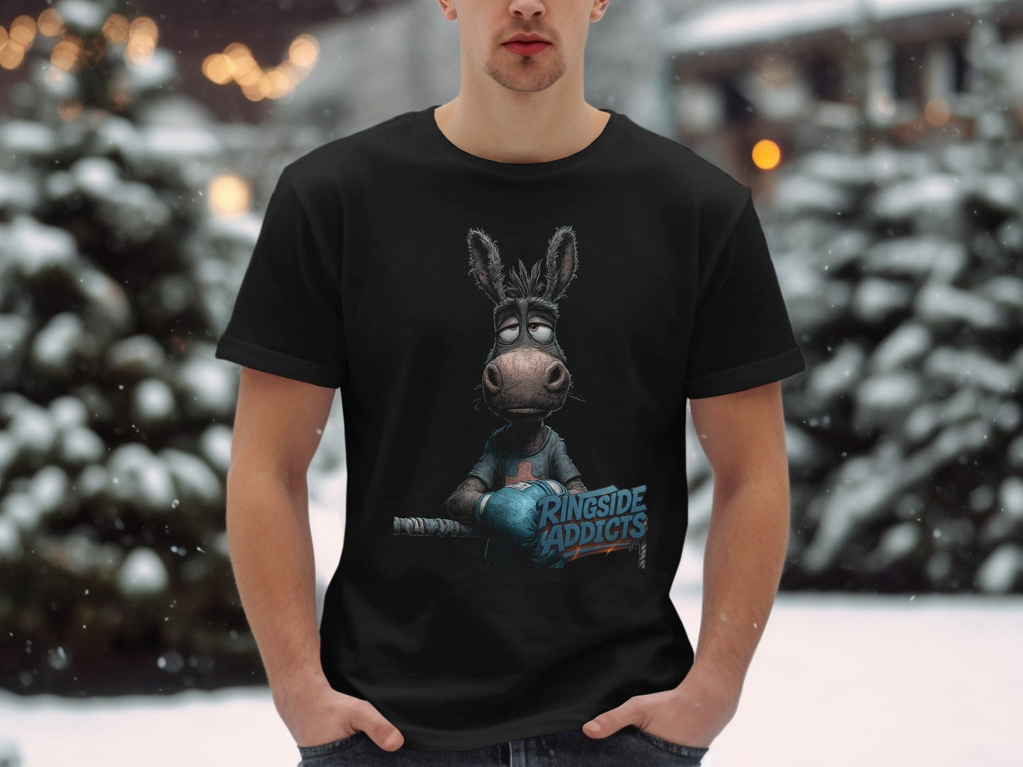 RMA APPAREL Donkey Boxer Wildlife Animal T-Shirt Sizes S - 5XL T-Shirt - Ringside Addicts White T-Shirt - RMA APPAREL - Roclla Media Apparel Store