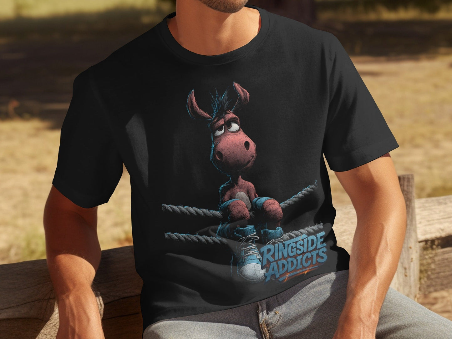 RMA APPAREL Donkey Boxing Ringside Addicts Unisex T-Shirt - Ringside Addicts White T-Shirt - RMA APPAREL - Roclla Media Apparel Store