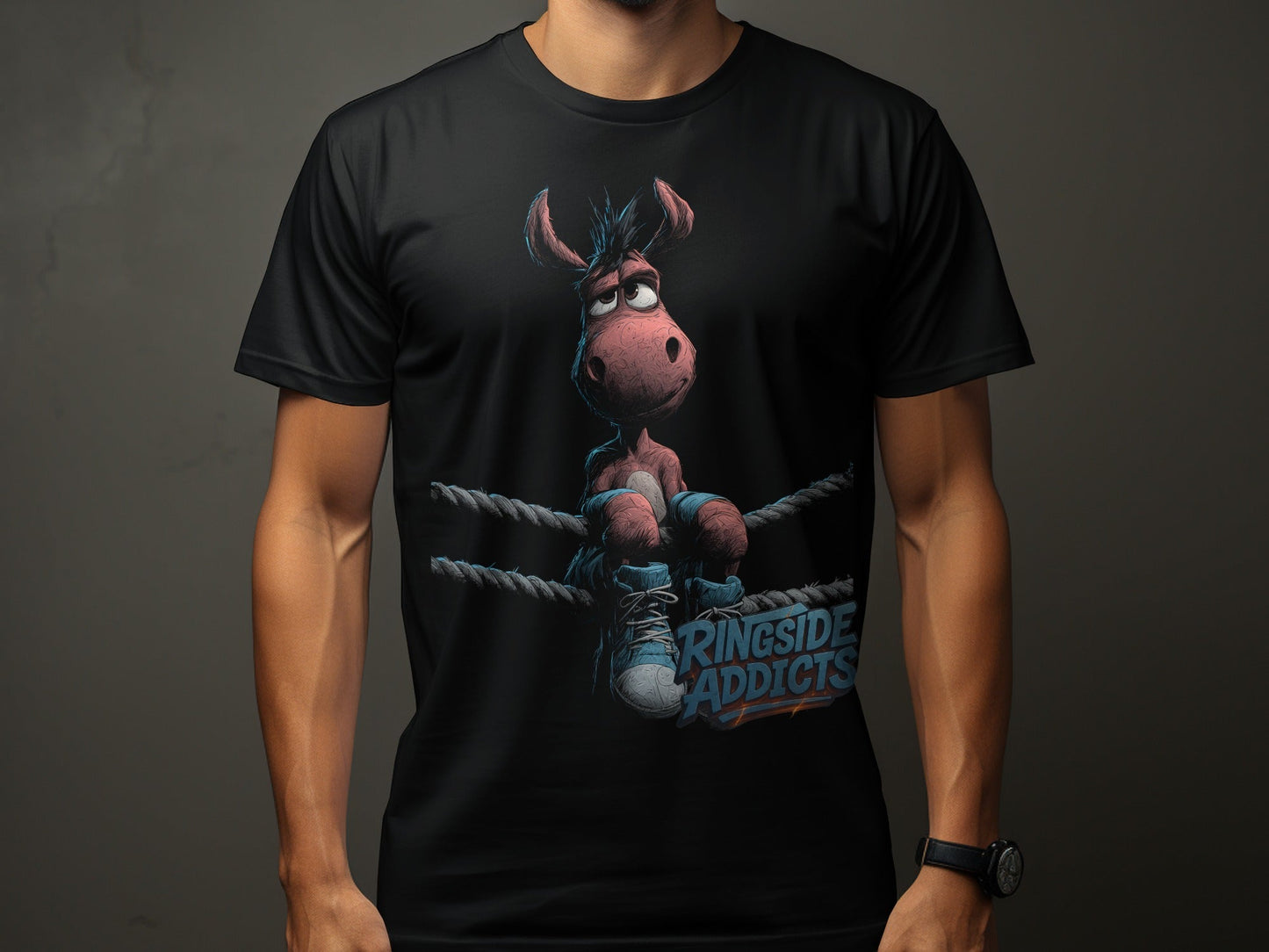 RMA APPAREL Donkey Boxing Ringside Addicts Unisex T-Shirt - Ringside Addicts White T-Shirt - RMA APPAREL - Roclla Media Apparel Store