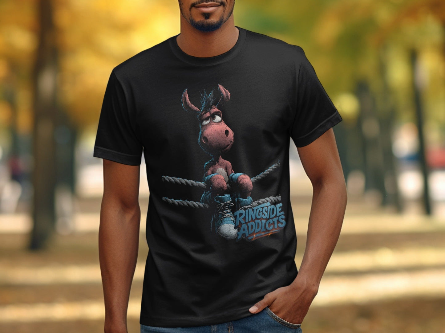 RMA APPAREL Donkey Boxing Ringside Addicts Unisex T-Shirt - Ringside Addicts White T-Shirt - RMA APPAREL - Roclla Media Apparel Store