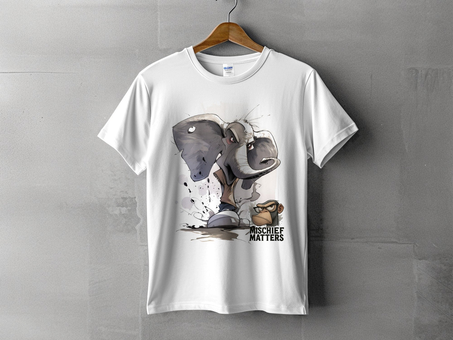 RMA APPAREL Elephant T-Shirt, Mischief Matters, Sizes S - 5XL, Unisex - Mischief Matters White T-shirt - RMA APPAREL - Roclla Media Apparel Store