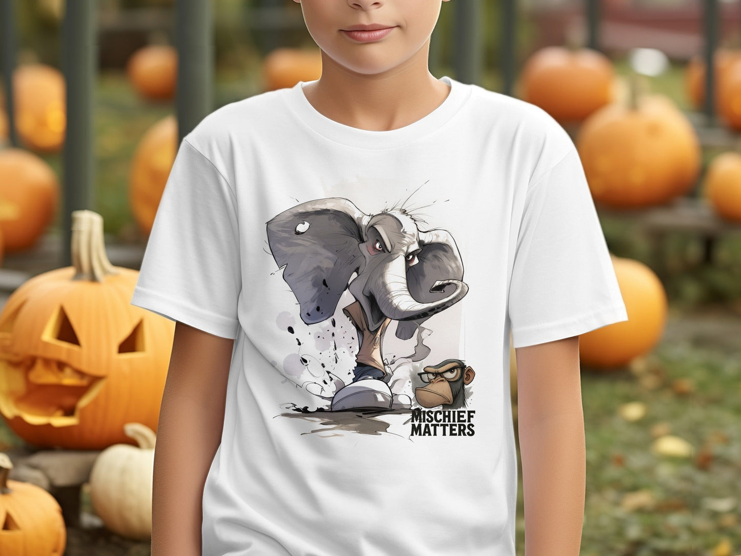 RMA APPAREL Elephant T-Shirt, Mischief Matters, Sizes S - 5XL, Unisex - Mischief Matters White T-shirt - RMA APPAREL - Roclla Media Apparel Store