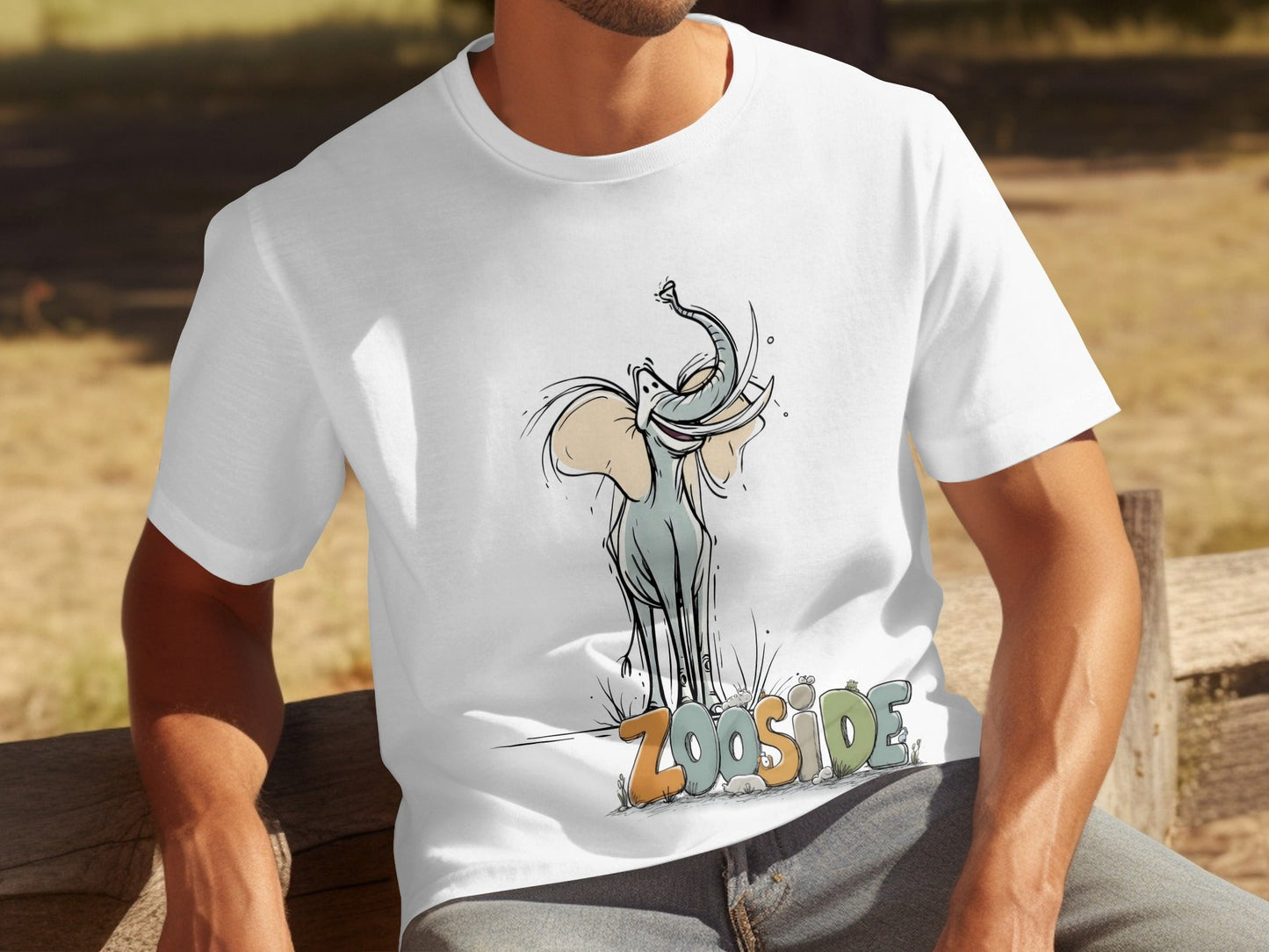 RMA APPAREL Elephant Zooside Mens Womens Unisex T-Shirt Sizes - Zooside White T-Shirts - RMA APPAREL - Roclla Media Apparel Store
