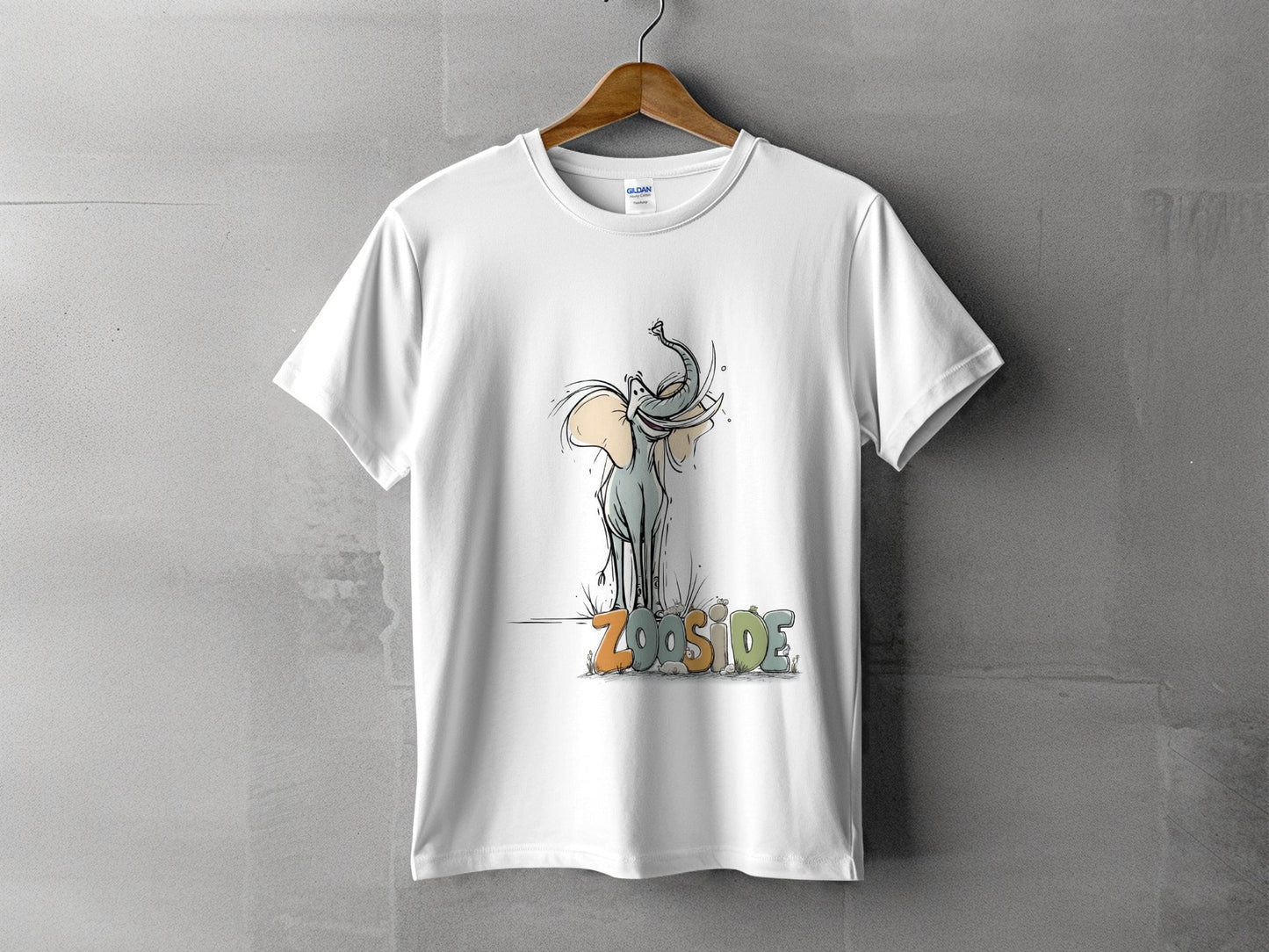 RMA APPAREL Elephant Zooside Mens Womens Unisex T-Shirt Sizes - Zooside White T-Shirts - RMA APPAREL - Roclla Media Apparel Store