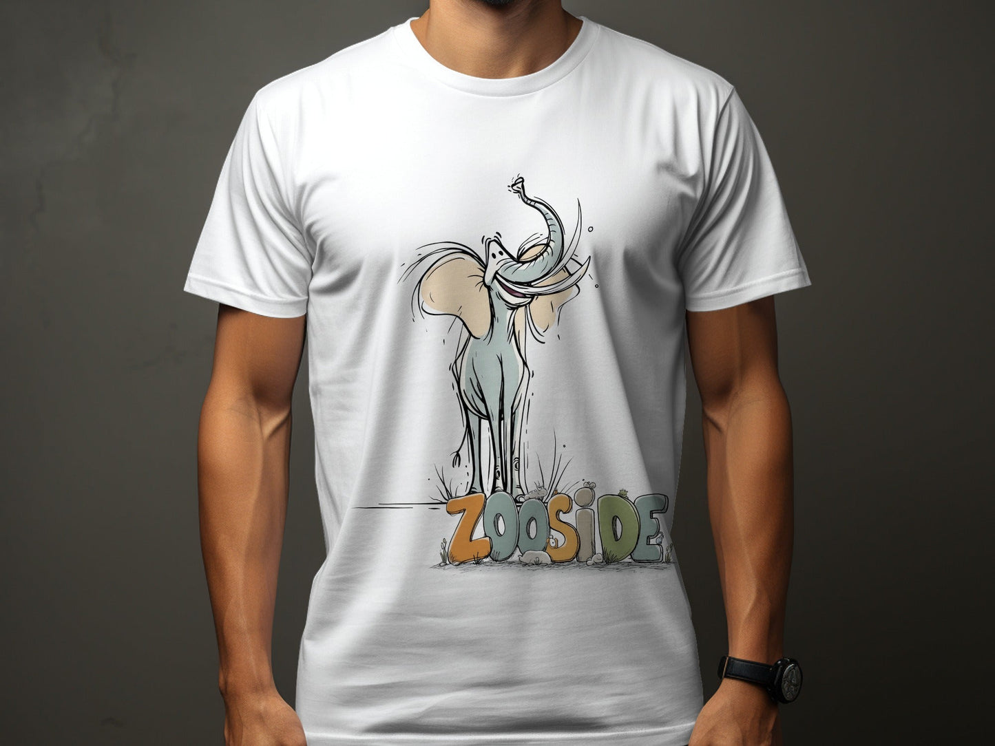 RMA APPAREL Elephant Zooside Mens Womens Unisex T-Shirt Sizes - Zooside White T-Shirts - RMA APPAREL - Roclla Media Apparel Store