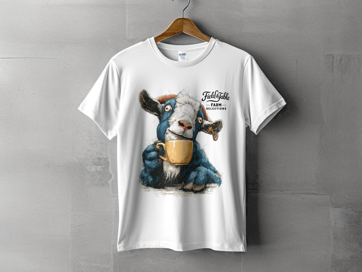 RMA APPAREL Farm Goat Coffee Unisex T-Shirt Sizes S to 5XL T-Shirt - Field&Fable White T-Shirt - RMA APPAREL - Roclla Media Apparel Store