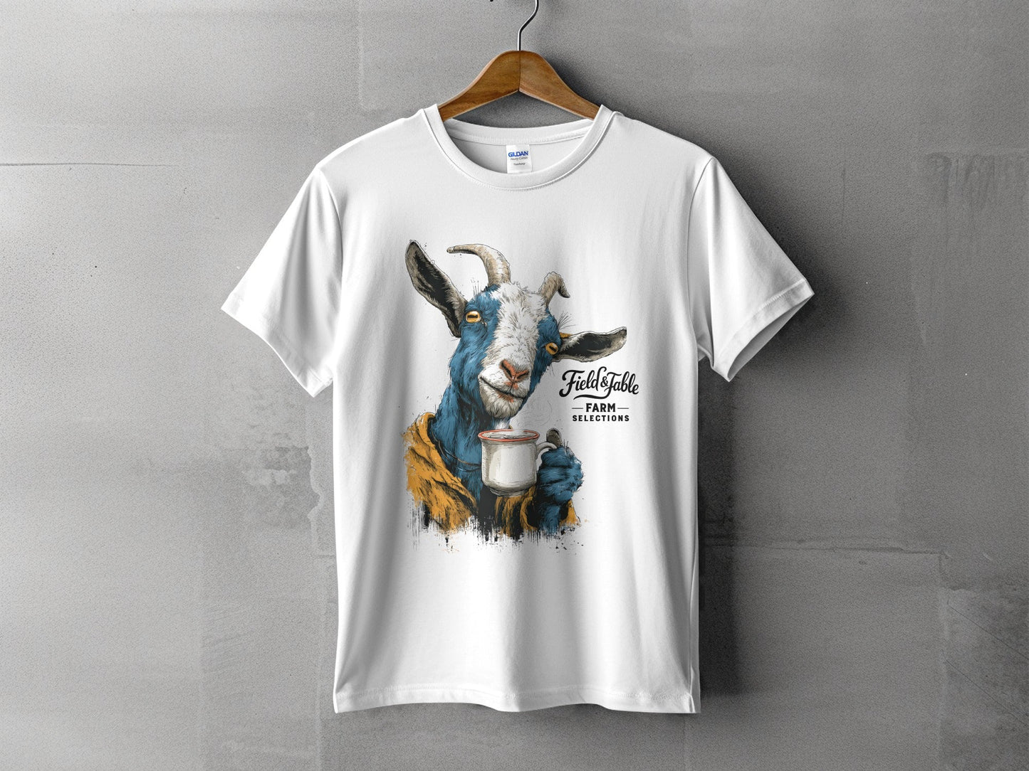 RMA APPAREL Farm Selections Goat Graphic Design T-Shirt - Field&Fable White T-Shirt - RMA APPAREL - Roclla Media Apparel Store