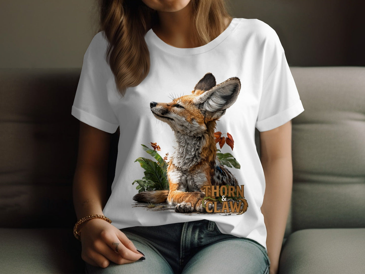 RMA APPAREL Fennec Fox Wildlife Unisex Sizes S to 5XL T-Shirt - Thorn & Claw White T-Shirts - RMA APPAREL - Roclla Media Apparel Store
