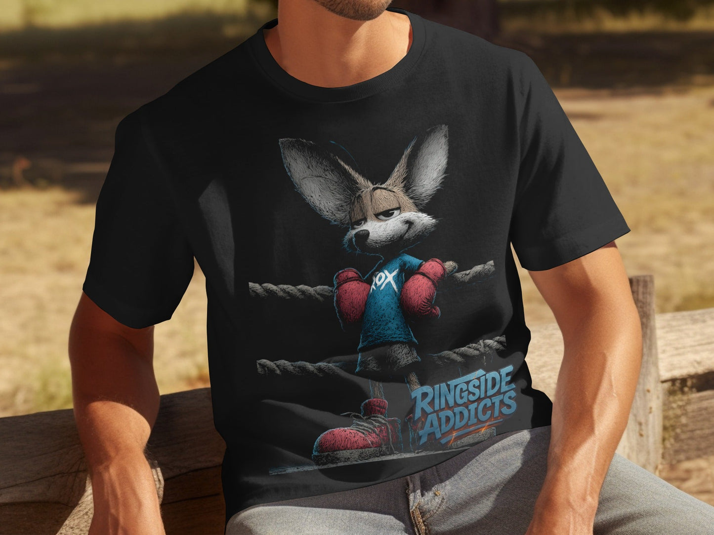 RMA APPAREL Fox Boxing Ringside Addicts Unisex T-Shirt - Ringside Addicts White T-Shirt - RMA APPAREL - Roclla Media Apparel Store