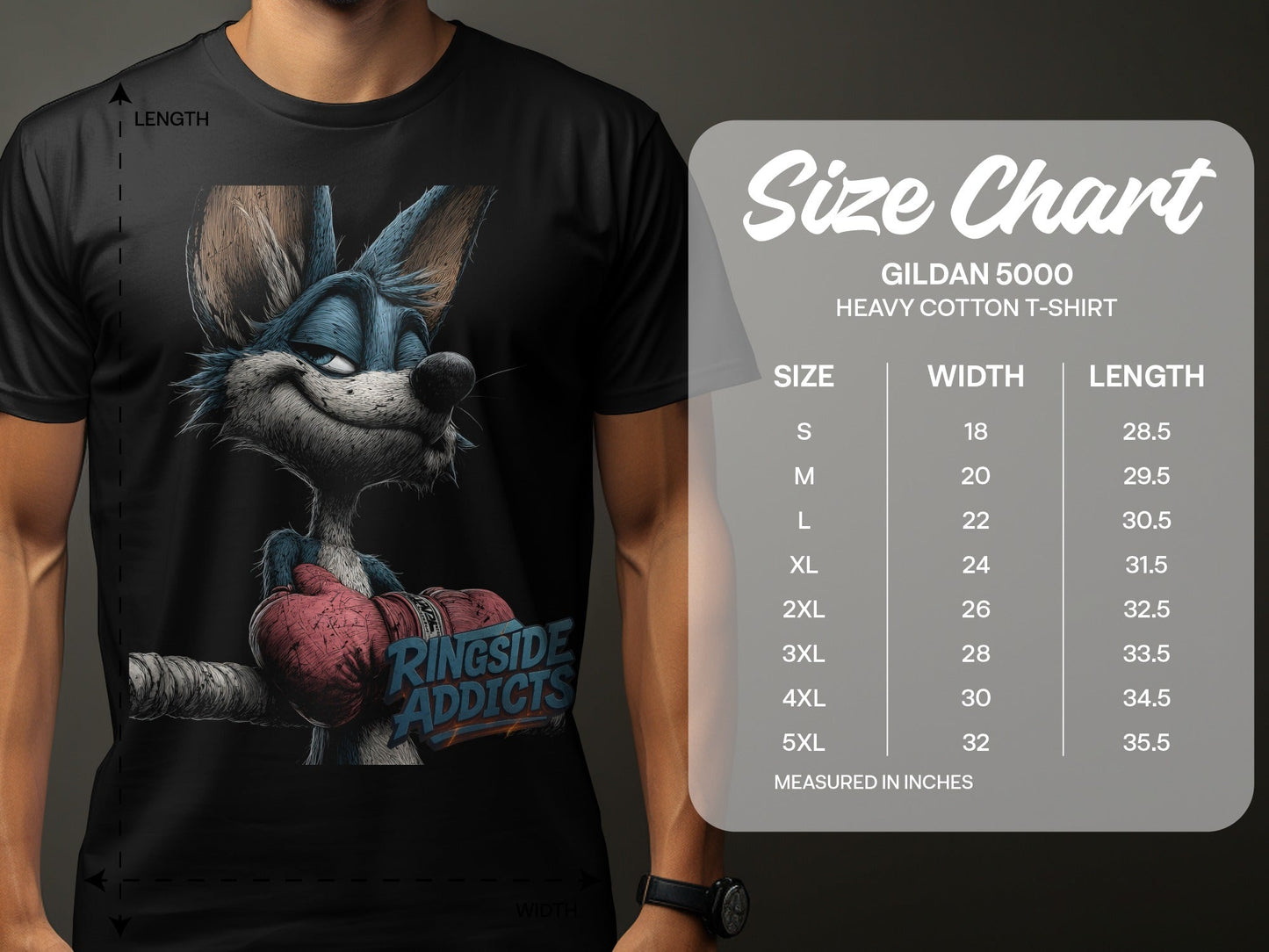 RMA APPAREL Fox Boxing with Ringside Addicts Unisex T-Shirt - Ringside Addicts White T-Shirt - RMA APPAREL - Roclla Media Apparel Store