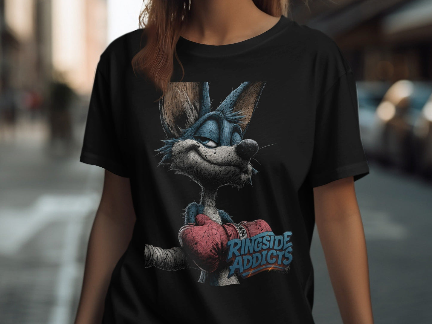 RMA APPAREL Fox Boxing with Ringside Addicts Unisex T-Shirt - Ringside Addicts White T-Shirt - RMA APPAREL - Roclla Media Apparel Store