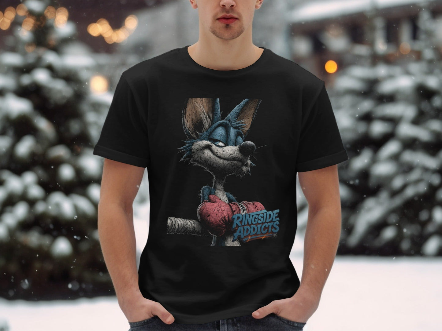 RMA APPAREL Fox Boxing with Ringside Addicts Unisex T-Shirt - Ringside Addicts White T-Shirt - RMA APPAREL - Roclla Media Apparel Store