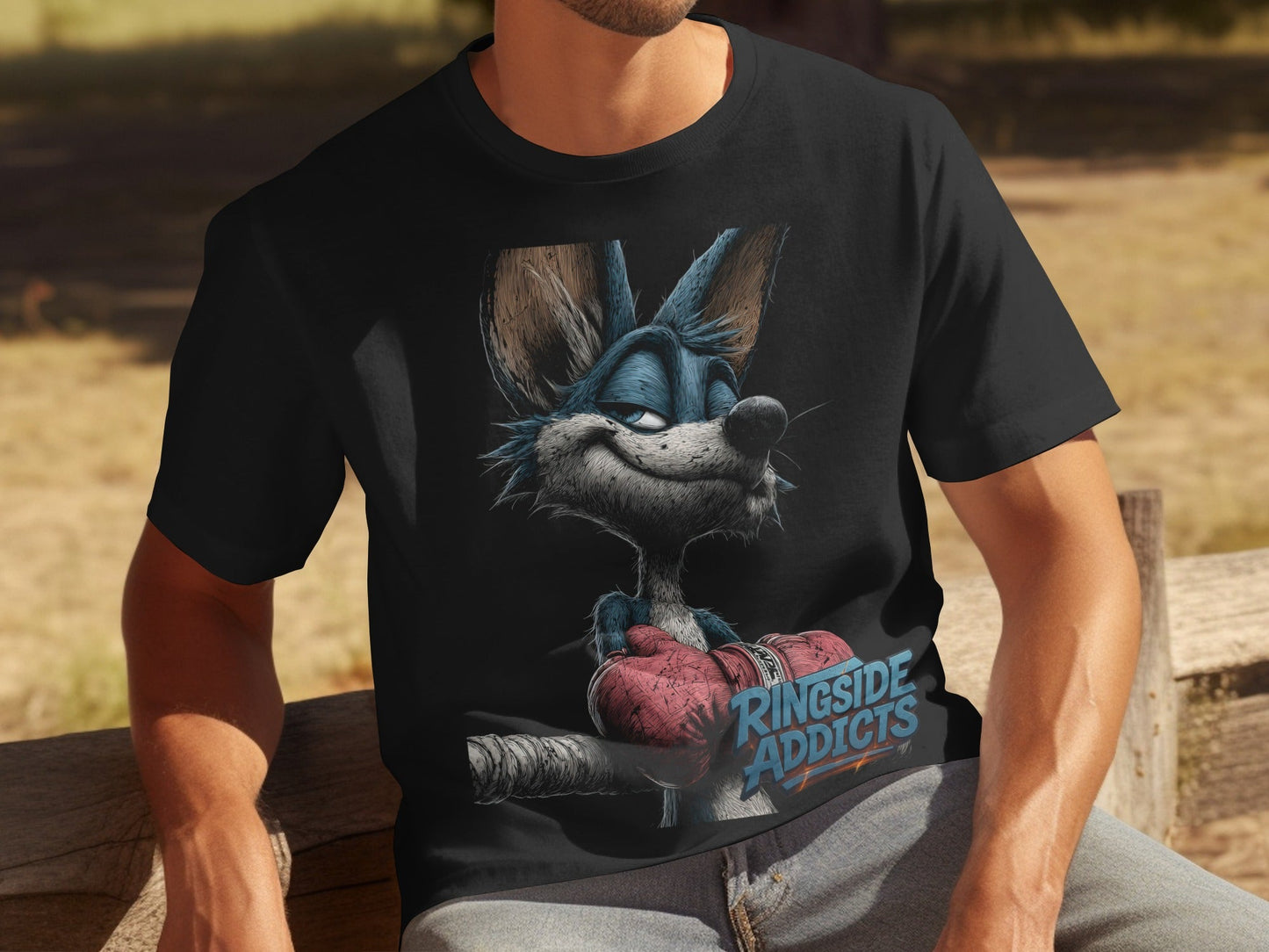 RMA APPAREL Fox Boxing with Ringside Addicts Unisex T-Shirt - Ringside Addicts White T-Shirt - RMA APPAREL - Roclla Media Apparel Store