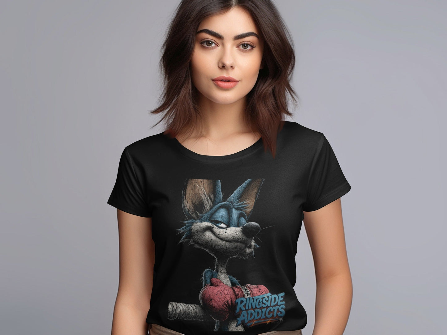 RMA APPAREL Fox Boxing with Ringside Addicts Unisex T-Shirt - Ringside Addicts White T-Shirt - RMA APPAREL - Roclla Media Apparel Store