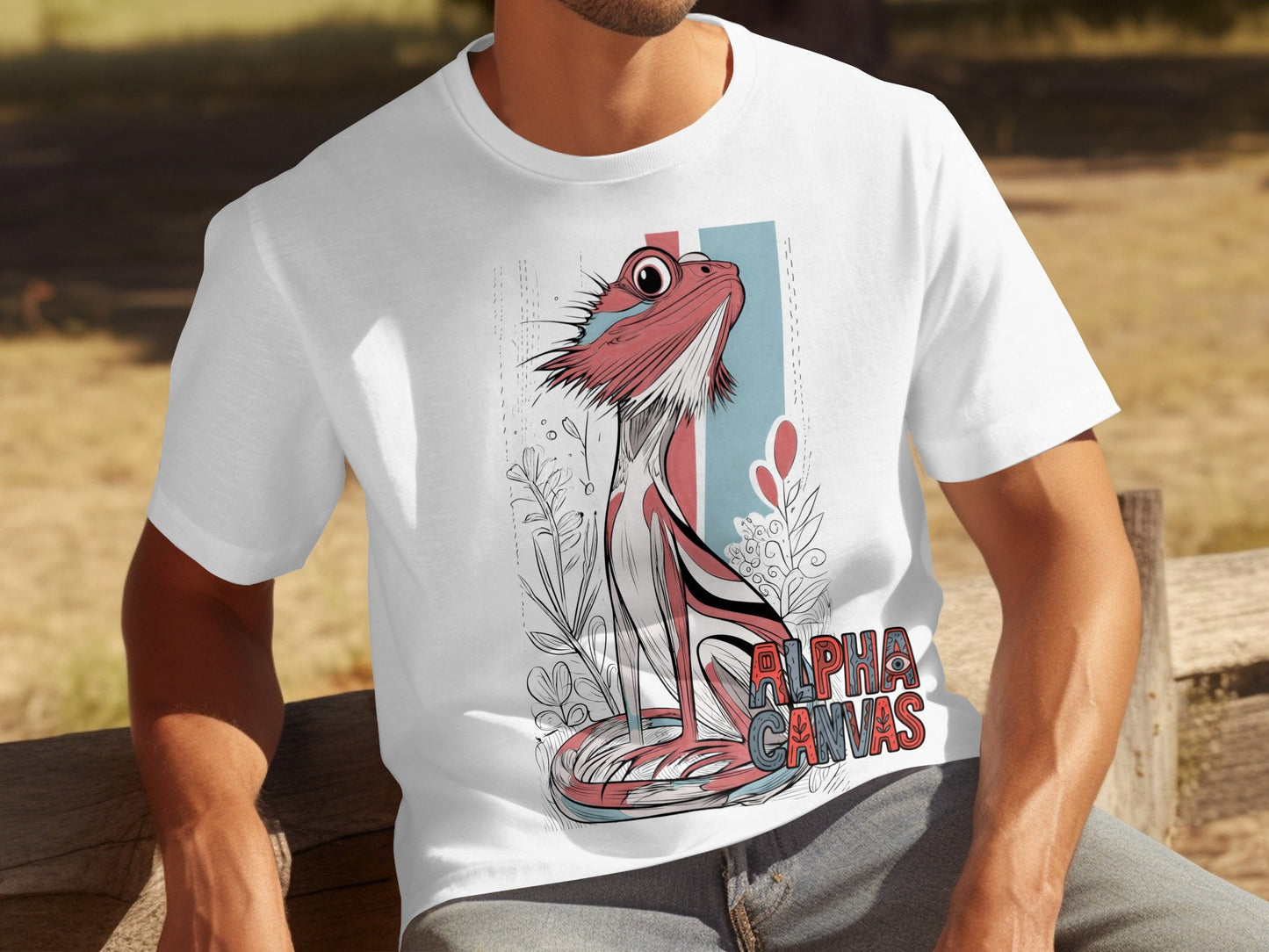 RMA APPAREL Frilled Neck Lizard Wildlife Animal T-Shirt Sizes - DFTW - White T-Shirt - RMA APPAREL - Roclla Media Apparel Store