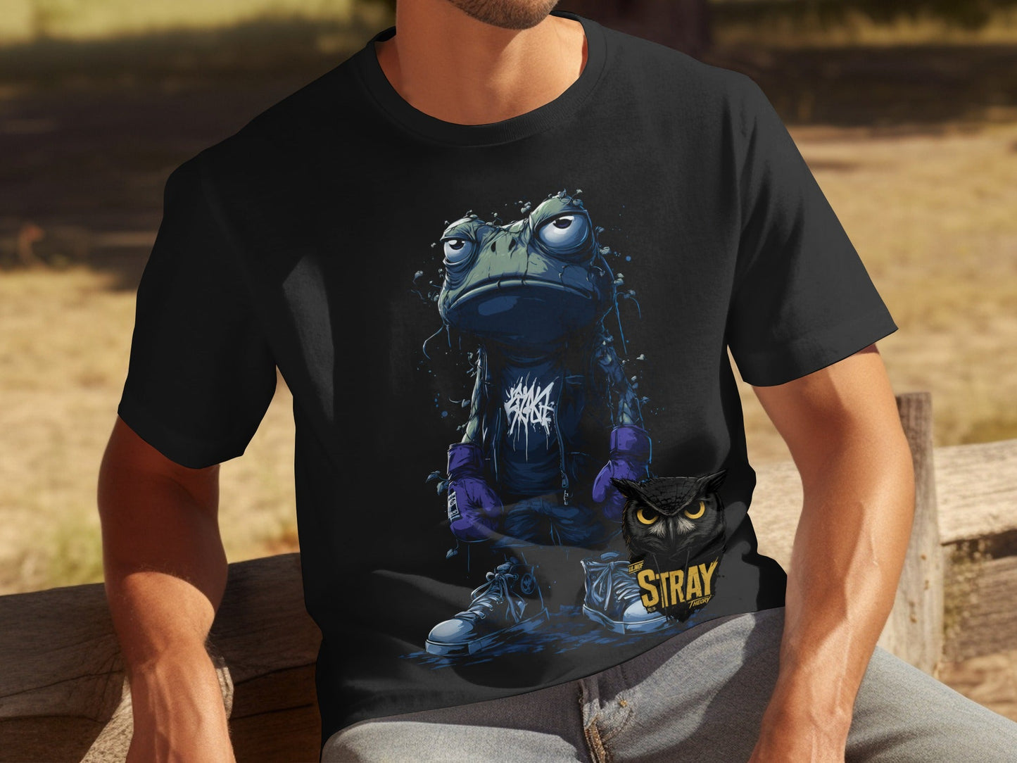 RMA APPAREL Frog Boxer Graphic Unisex Sizes S - 5XL T-Shirt - Stray Theory White T-Shirts - RMA APPAREL - Roclla Media Apparel Store