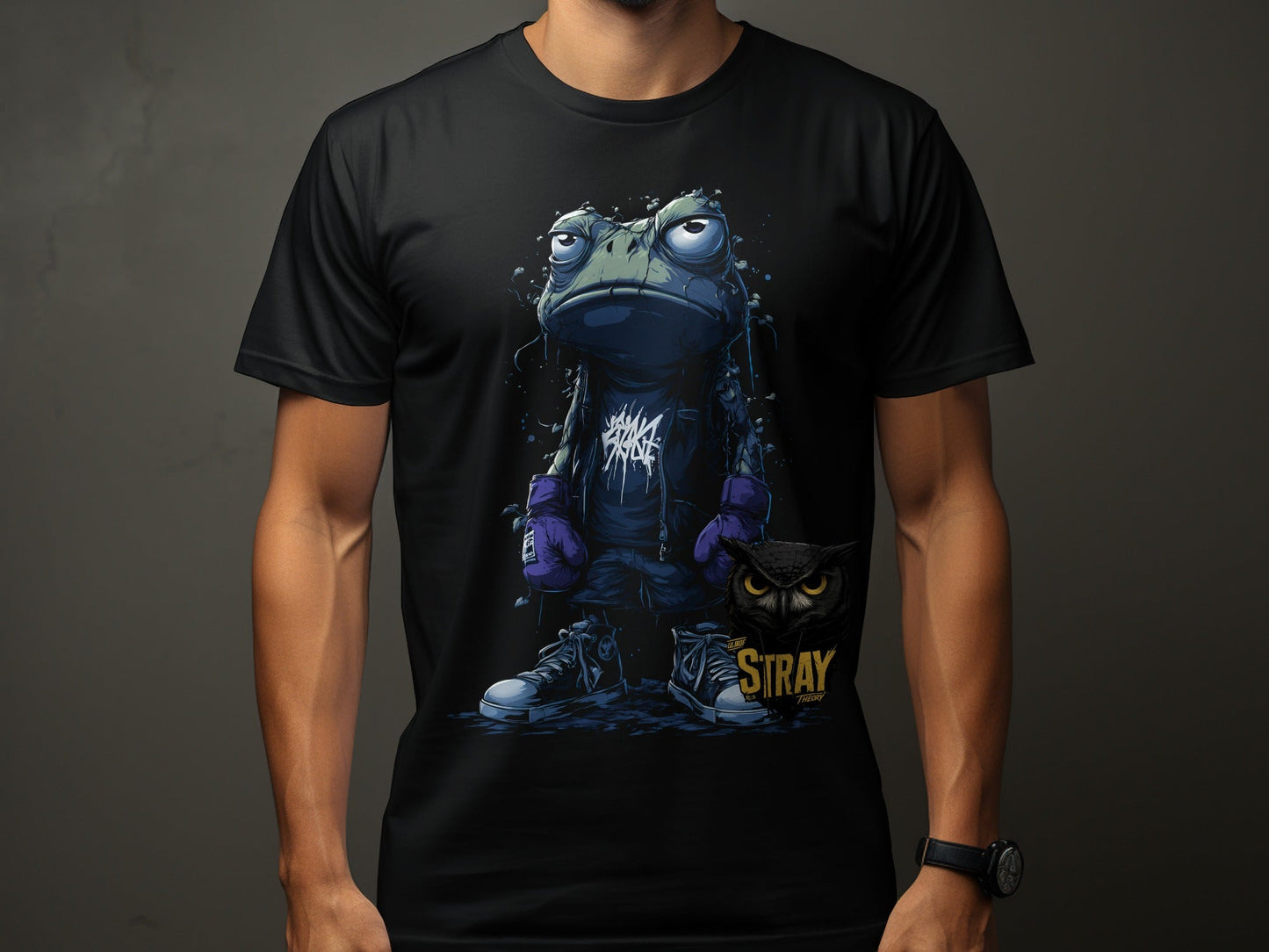 RMA APPAREL Frog Boxer Graphic Unisex Sizes S - 5XL T-Shirt - Stray Theory White T-Shirts - RMA APPAREL - Roclla Media Apparel Store