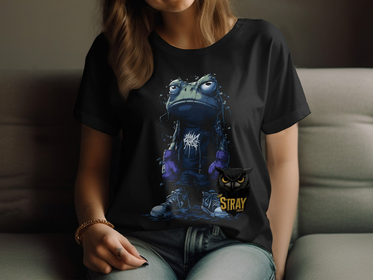 RMA APPAREL Frog Boxer Graphic Unisex Sizes S - 5XL T-Shirt - Stray Theory White T-Shirts - RMA APPAREL - Roclla Media Apparel Store