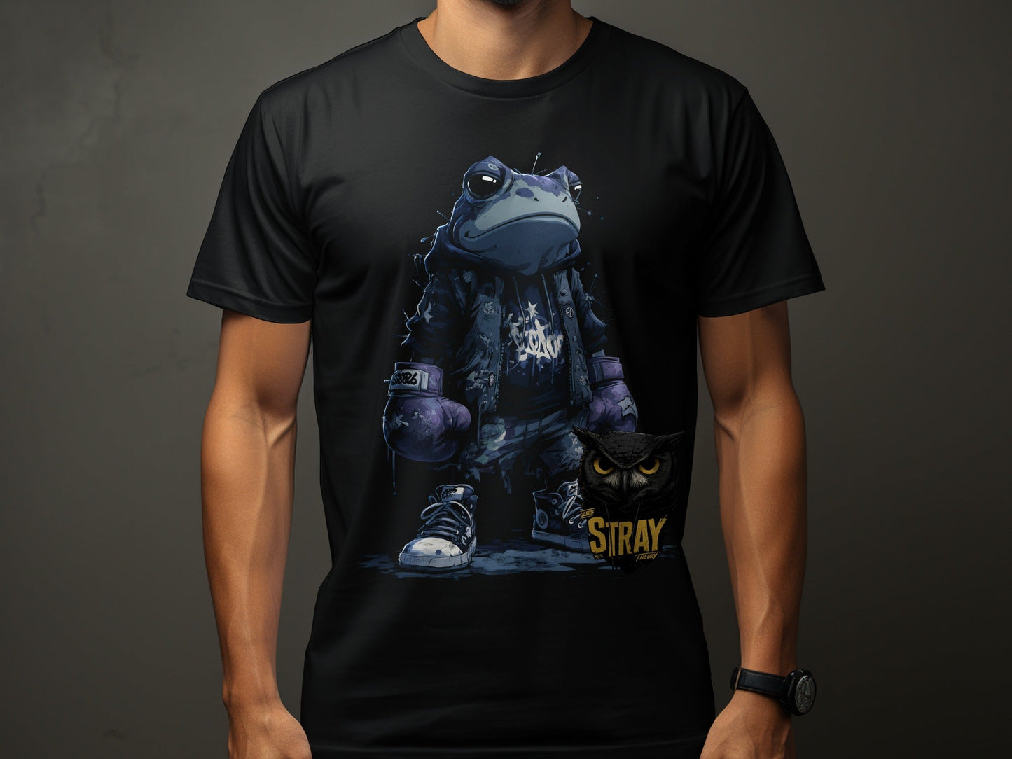 RMA APPAREL Frog Boxer Urban Art Unisex T-Shirt Sizes S to 5XL T-Shirt - Stray Theory White T-Shirts - RMA APPAREL - Roclla Media Apparel Store