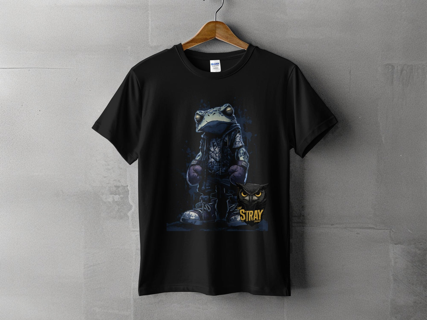 RMA APPAREL Frog Boxer with Owl Design Unisex Sizes T-Shirt - Stray Theory White T-Shirts - RMA APPAREL - Roclla Media Apparel Store